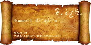 Hemmert Ádám névjegykártya